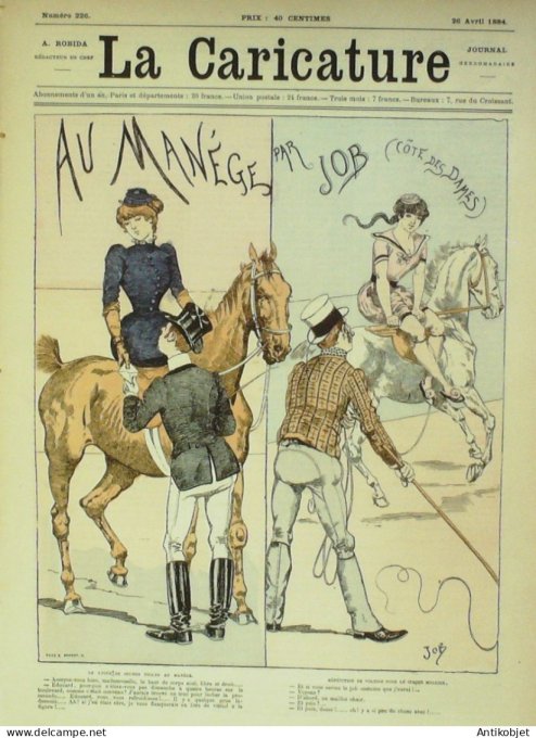 La Caricature 1884 n°226 Au manège Job sPOLSKI tROCK