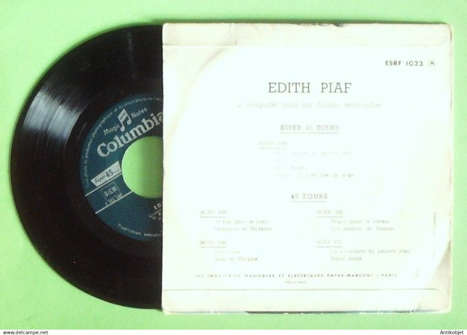 Piaf Edith 45T EP Padam Padam 1951