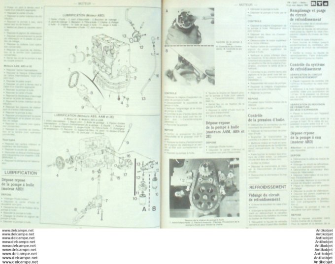 Revue Technique Automobile Volkswagen Golf & Vento 4 cyl. 1989/1992 Opel Vectra  #544