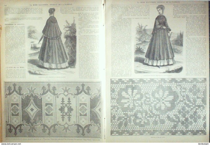 La Mode illustrée journal + gravure associée 1869 # 16