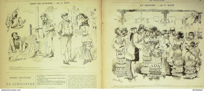 La Caricature 1882 n°108 Mystères de PAris Robida Skating Ballet Bach