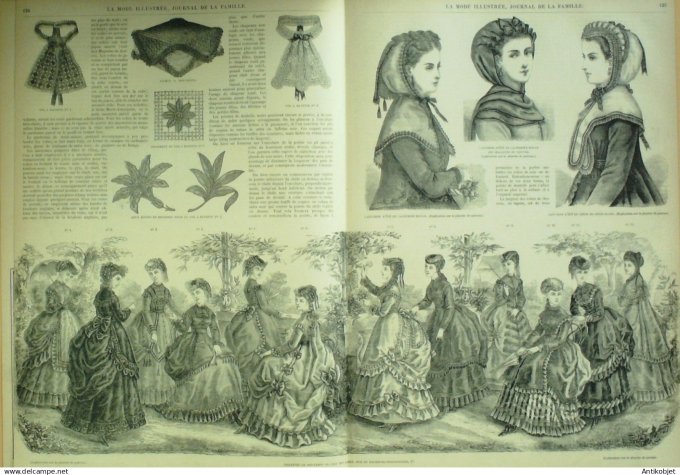 La Mode illustrée journal + gravure associée 1869 # 16