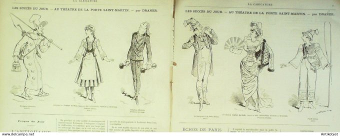 La Caricature 1880 n°  43 Modes du jour Robida Montéliumart Draner