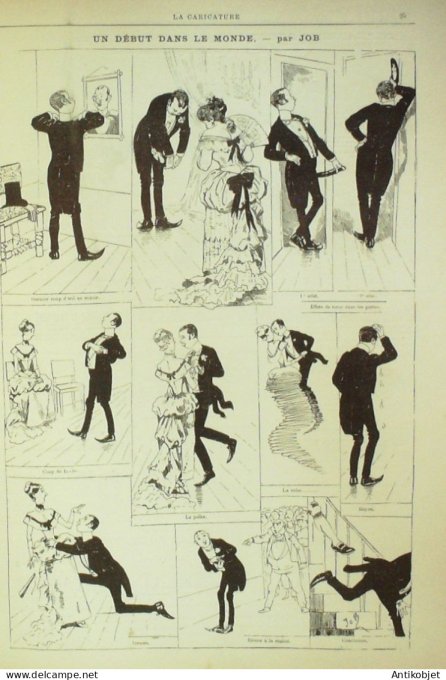 La Caricature 1884 n°220 Loi sur le recrutement Draner Bonheur de se pendre Robida