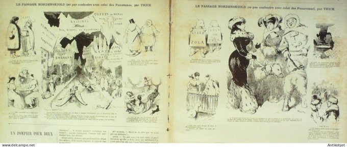 La Caricature 1880 n°  17 Vie de PolichinelleDraner Robida Négro Trick