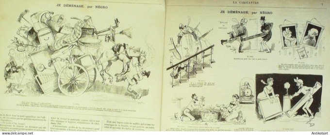 La Caricature 1880 n°  17 Vie de PolichinelleDraner Robida Négro Trick