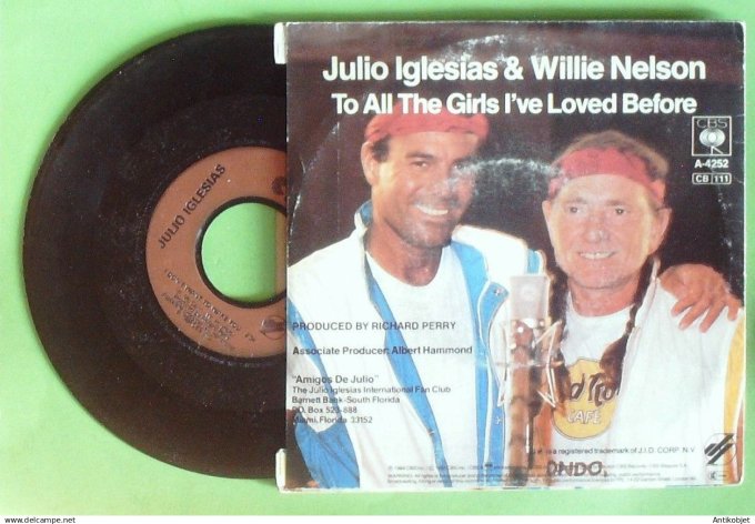 Iglesias Julio & Willie Nelson 45T SP  I don't want to wake you 1984