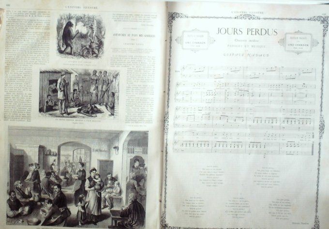 L'Univers illustré 1868 # 720 Espagne Pau théâtre Oriente Hambourg Belgique Liège