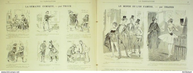 La Caricature 1887 n°370 Amour propre Caran d'Ache Ohnet par Luque Bombled Fox