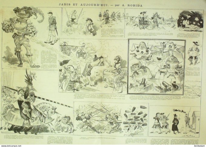 La Caricature 1883 n°206 Jadis & Aujourdh'ui Robida Sorel Bain de la Commandante O'Bry