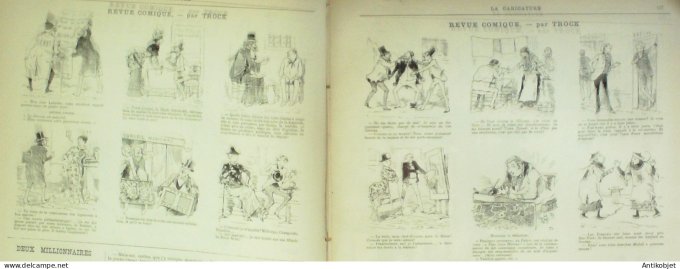 La Caricature 1884 n°221 Carnaval cortège et restaurant de la vache enragée Job