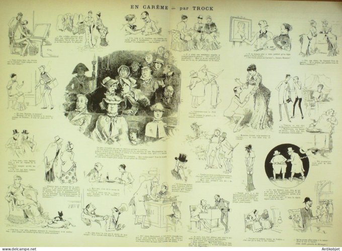 La Caricature 1884 n°221 Carnaval cortège et restaurant de la vache enragée Job