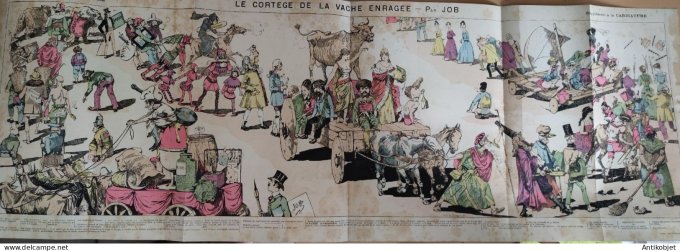 La Caricature 1884 n°221 Carnaval cortège et restaurant de la vache enragée Job