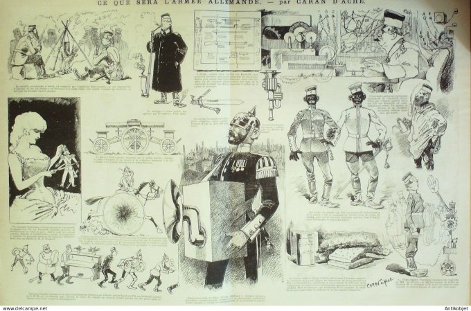 La Caricature 1882 n°146 L'armée Allemande Caran d'Ache Tinant Trock Loys