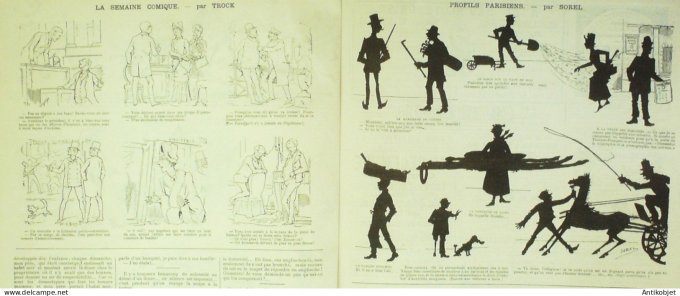 La Caricature 1884 n°257 Chevaliers de duel Robida Sorel Trock Gino