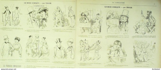 La Caricature 1880 n°  39 Temps des vacances Robida Chasse et chasseurs Gino Trock