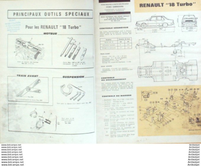 Revue Technique Automobile Renault 18 & 30 Fiat 128 Zastava Ford Granada  #419