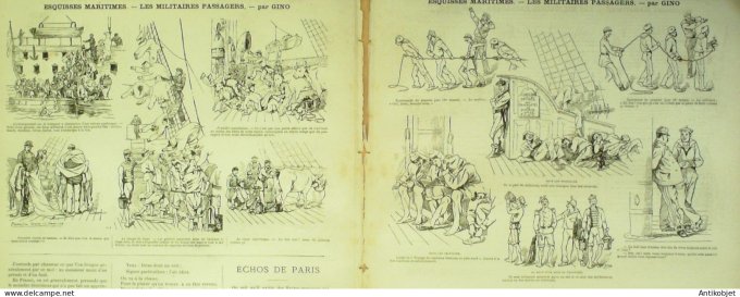 La Caricature 1880 n°  39 Temps des vacances Robida Chasse et chasseurs Gino Trock