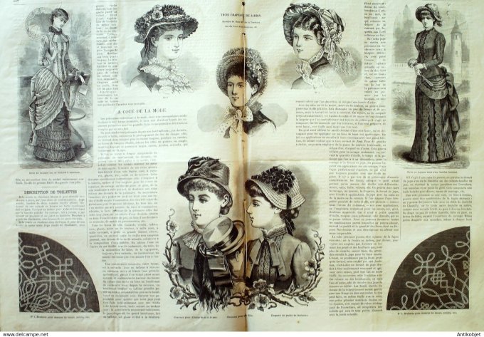 La Mode illustrée journal + gravure associée 1882 # 29