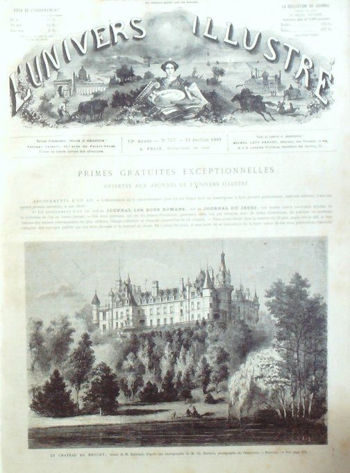 L'Univers illustré 1869 # 757 Mouchy (60) Foire aux Maçons Carrousel Liverpool Vélocipèdes