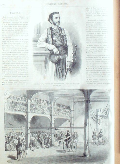 L'Univers illustré 1869 # 757 Mouchy (60) Foire aux Maçons Carrousel Liverpool Vélocipèdes