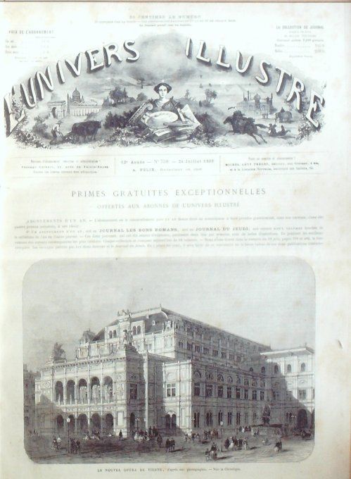 L'Univers illustré 1869 # 758 Autriche Vienne les Halles de Paris Arcueil (94)