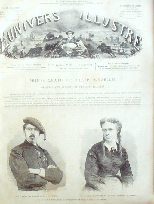 L'Univers illustré 1869 # 761 Rép.Tchèque Marienbad Bohème Vélocipèdes Cuba Santiago