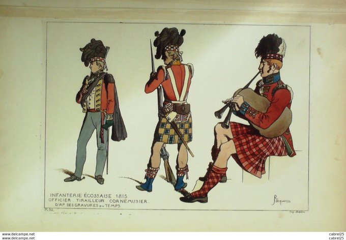 Tirailleurs Cornemusier Ecosse Infanterie en 1815