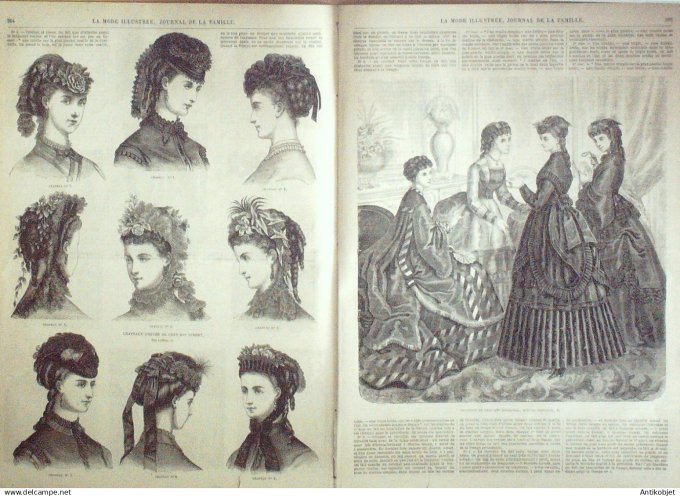 La Mode illustrée journal + gravure associée 1869 # 46