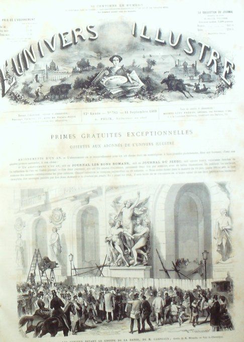 L'Univers illustré 1869 # 765 Ajaccio (20) Vélocipède Carrousel Rome Pape 