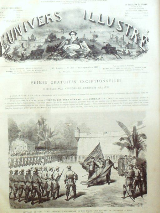 L'Univers illustré 1869 # 766 Cuba Santiago Montmartre Russie Sébastopol Ivry (94)