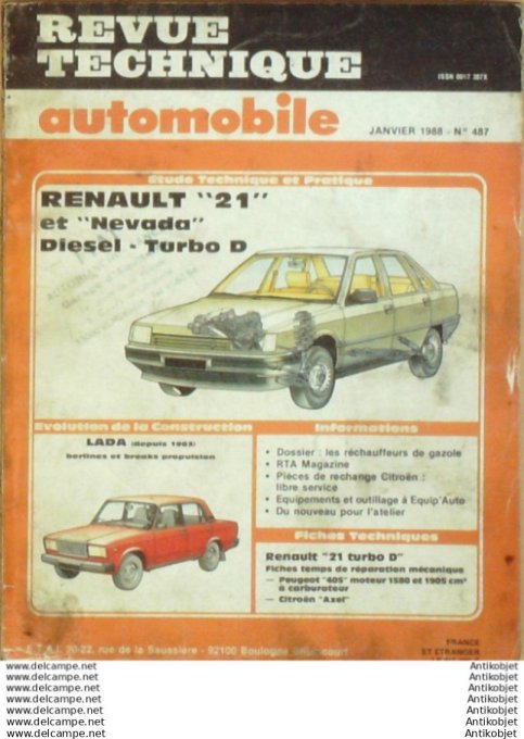 Revue Technique Automobile Renault 21 & Nevada D Lada 1983  #487