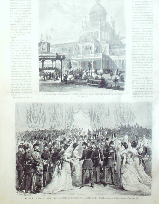 L'Univers illustré 1869 # 768 Pays-Bas Halle Liège Costumes historiques Goethe