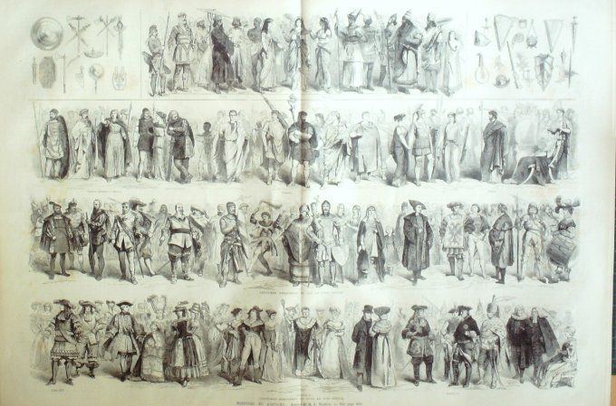 L'Univers illustré 1869 # 768 Pays-Bas Halle Liège Costumes historiques Goethe