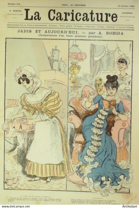 La Caricature 1884 n°212 Jadis & Aujourdh'ui Robida TrockM Pouff Job