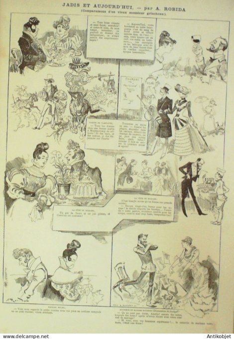 La Caricature 1884 n°212 Jadis & Aujourdh'ui Robida TrockM Pouff Job