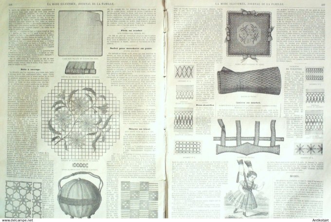 La Mode illustrée journal + gravure associée 1868 # 30