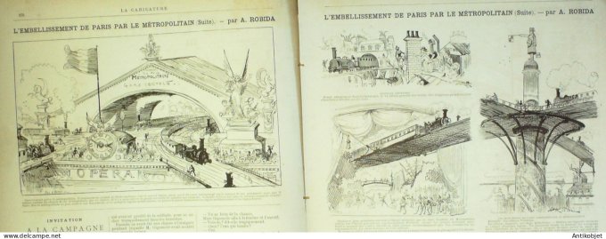 La Caricature 1886 n°338 Métropolitain de Paris Robida Bullier Sorel