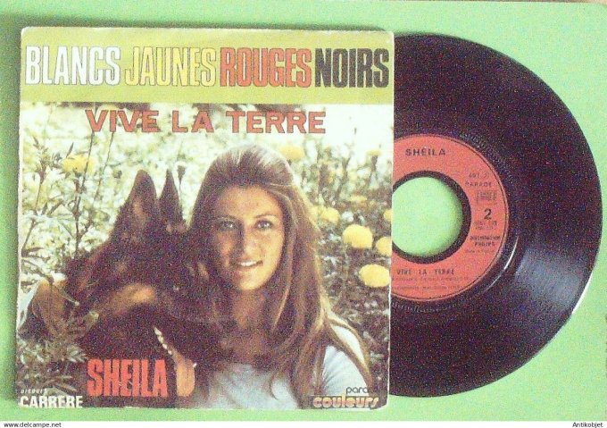 Sheila 45T SP Blancs jaunes rouges noirs 1971