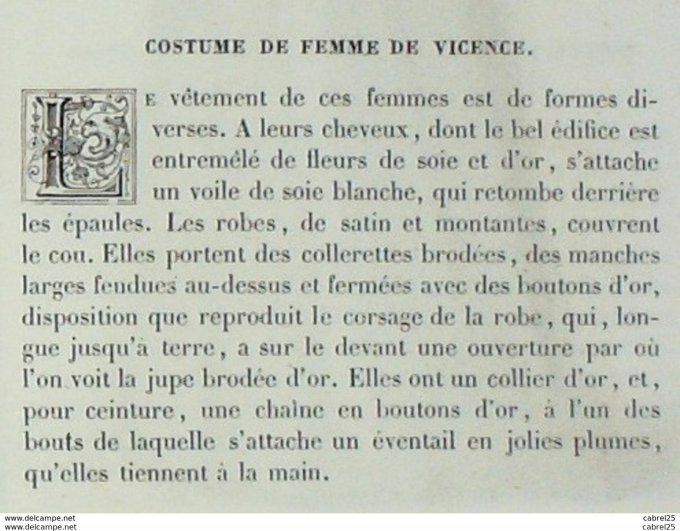 Italie VICENCE Villageoise 1859