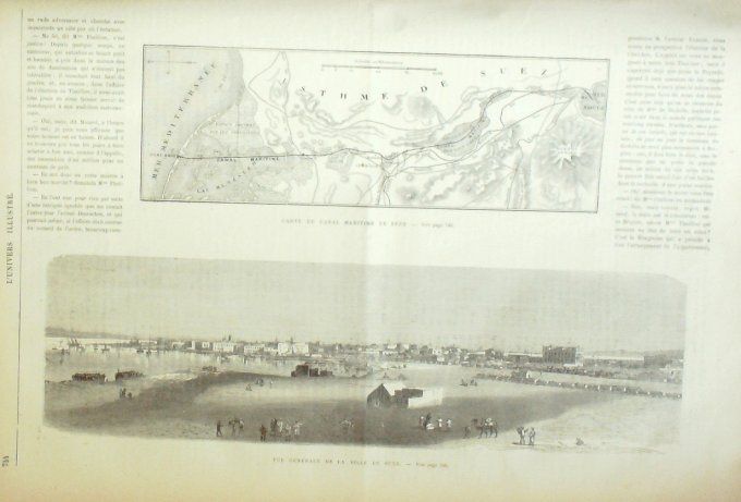 L'Univers illustré 1869 # 775 Egypte Thèbes Port-Saïd Suez Palestine Hasbeya Jérisalem