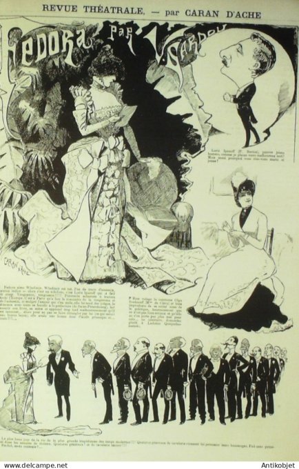 La Caricature 1883 n°159 Résolutions de cette année Robida V.Sardou Caran d'Ache Trock Draner