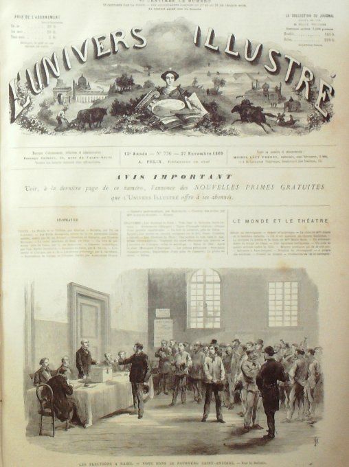 L'Univers illustré 1869 # 776 Limoges (87) Egypte Sihout Giseh Caire Espagne Catalans