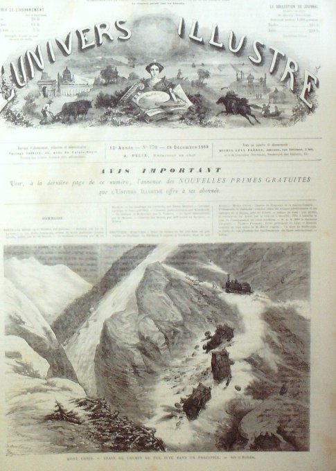 L'Univers illustré 1869 # 779 Suisse Mont-Cenis Malbrough Egypte IsmaIla Suez    - Copie