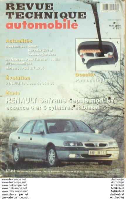 Revue Technique Automobile Renault Safrane 1997 Renault 19 D 1994/1996  #617