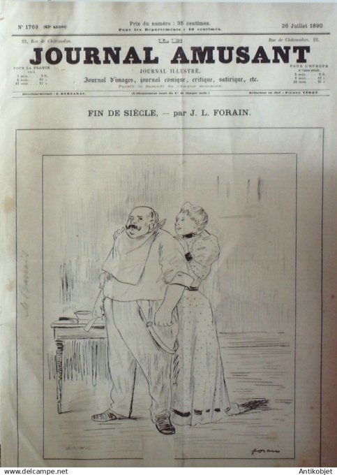 Le Journal Amusant 1890 n°1769 Italia Bella 7 pêch és capitaux L'envie Luc Crafty Top Henriot