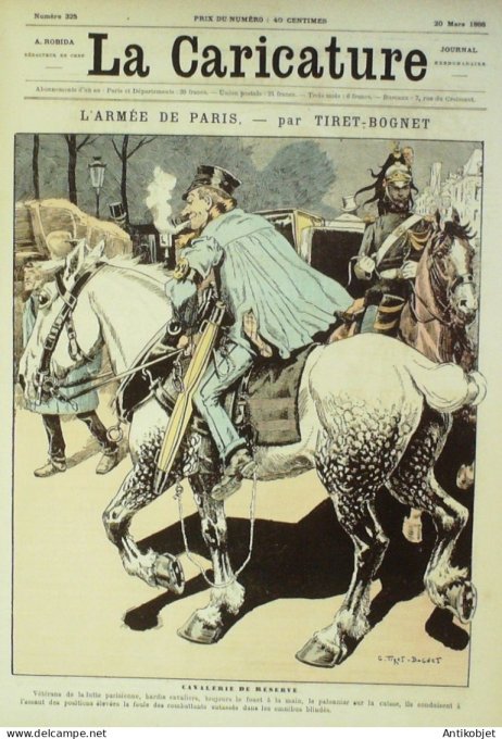 La Caricature 1886 n°325 Armée de Paris Tiret-Bognet Voix du sang Caran d'Ache Carnaval Job