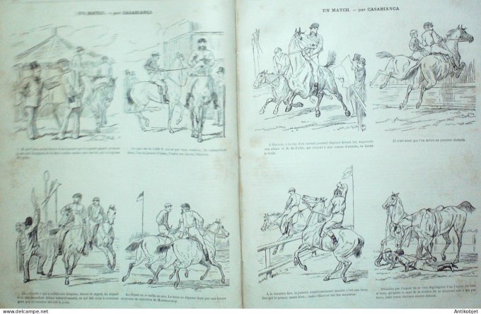 La Caricature 1882 n°144 Surveillance des réservistes mariés Robida Loys Casablanca