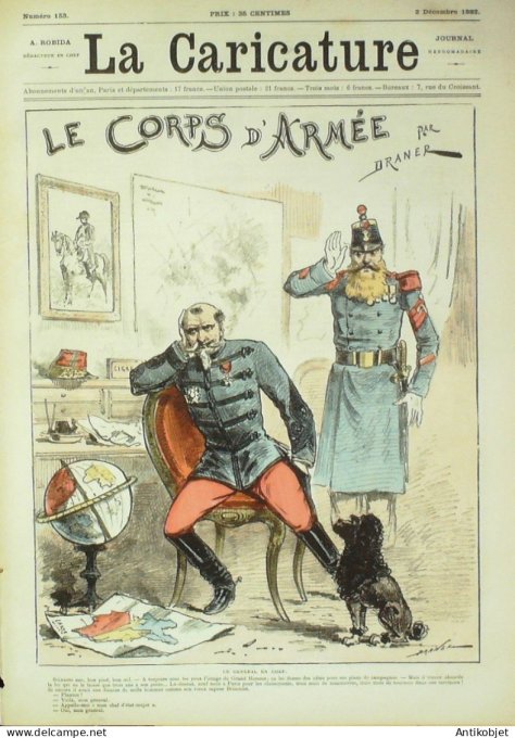 La Caricature 1882 n°153 Corps d'Armée Draner Trock 20ème siècle Robida