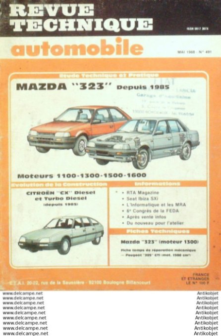 Revue Technique Automobile Mazda 323 Citroën Cx Seat Ibiza  #491